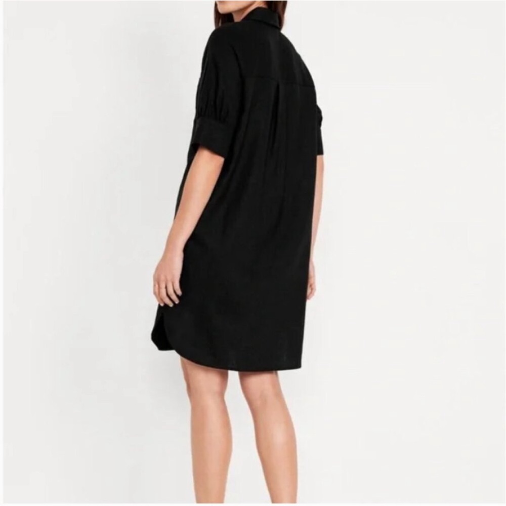Old navy  black linen mix shirt dress Women's Dress